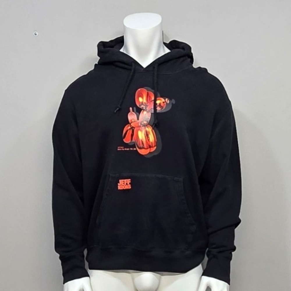 Jeff Koons Uniqlo UT Balloon Dog Hoodie XL Black Graphic Art Streetwear Pop Art